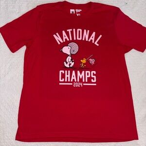 Ohio State Buckeyes Football Snoopy Woodstock Red Tshirt Size XL Streaker Sports